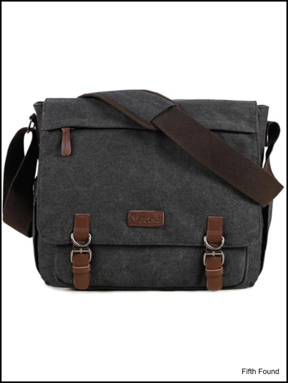 Vintage Messenger Bag 15.6 Inch Laptop Canvas PU Leather Crossbody